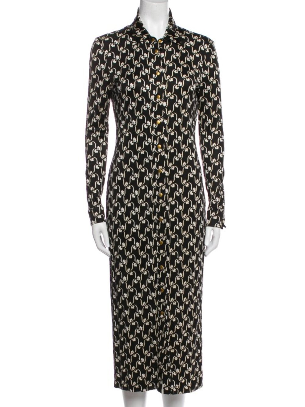 NWOT Tory Burch Black & White Vine Patterned Polo Dress